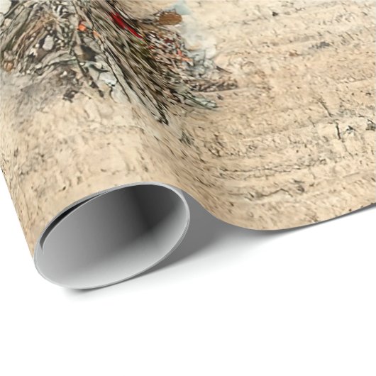 Vintage kerstboompapier cadeaupapier (Rol Hoek)