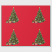 Vintage kerstboompapier cadeaupapier (Vlak)