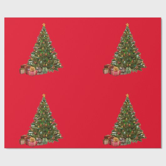 Vintage kerstboompapier cadeaupapier (Vlak)