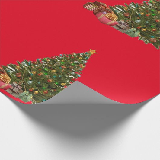 Vintage kerstboompapier cadeaupapier (Hoek)