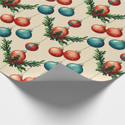 Vintage kerstboompapier cadeaupapier (Hoek)