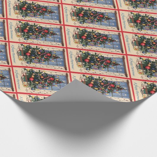 Vintage kerstboompapier cadeaupapier (Hoek)