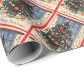 Vintage kerstboompapier cadeaupapier (Rol Hoek)