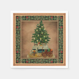 Vintage kerstboompapier servet