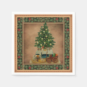 Vintage kerstboompapier servet