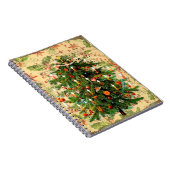 Vintage-kerstboompatroon roestretro notitieboek (Rechterzijde)