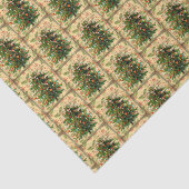 Vintage-kerstboompatroon roestretro tissuepapier (Detail)