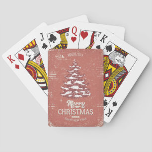 Vintage kerstboompuifkaarten pokerkaarten