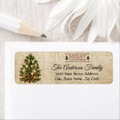 Vintage kerstboomruitadreslabel etiket (Insitu)