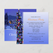 Vintage kerstboomsneeuwfeest kaart (Voorkant / Achterkant)