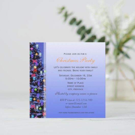 Vintage kerstboomsneeuwfeest kaart (Staand voorkant)