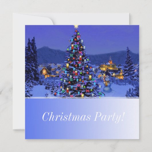 Vintage kerstboomsneeuwfeest kaart (Achterkant)