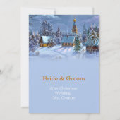 Vintage kerstboomsnowy op feestdag bruiloft kaart (Achterkant)