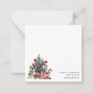 Vintage kerstboomspeelgoed Nutcracker Holiday Notitiekaartje