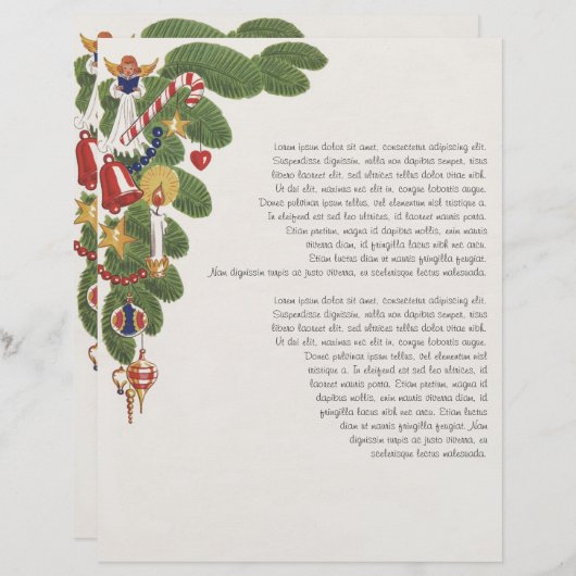 Vintage kerstboomtak met Angel, links (Voorkant / Achterkant)