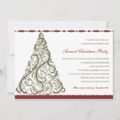 Vintage-kerstboomuitnodiging Kaart (Voorkant)