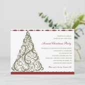 Vintage-kerstboomuitnodiging Kaart (Staand voorkant)