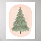 Vintage kerstboomvakantie Poster decor (Voorkant)