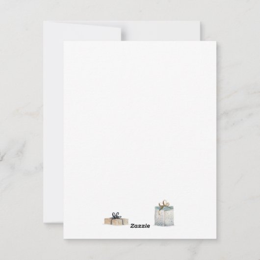 Vintage kerstboomwaterverf gouden ster feestdagenkaart (Achterkant)