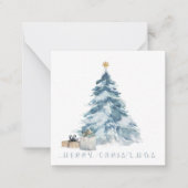 Vintage kerstboomwaterverf gouden ster notitiekaartje (Voorkant)