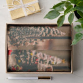 Vintage kerstboomwinkel rode vrachtwagen familie tissuepapier (Geschenk)