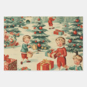 Vintage-kerstbos Inpakpapier Vel (Voorkant 3)