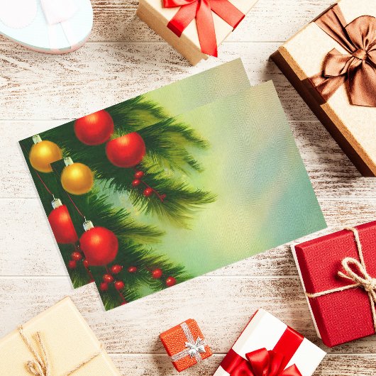 Vintage kerstboxen op filialen tissuepapier