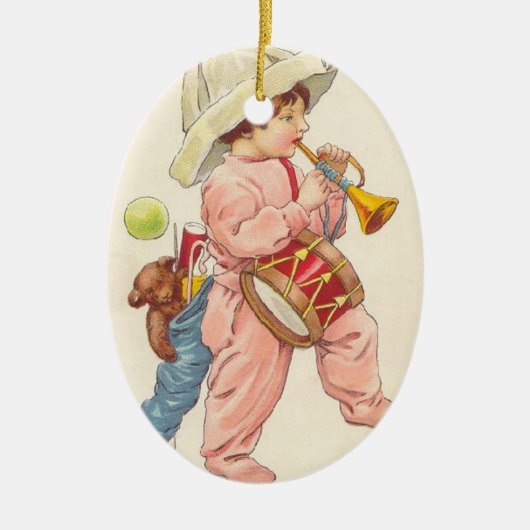 Vintage KerstBoy Bugler Ornament (Voorkant)