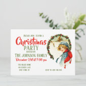 Vintage kerstboy kaart (Staand voorkant)