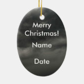 Vintage kerstboy keramisch ornament (Achterkant)