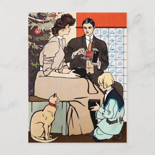 Vintage-kerstBriefkaart Briefkaart (Voorkant)