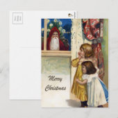 Vintage-kerstBriefkaart Briefkaart (Voorkant / Achterkant)