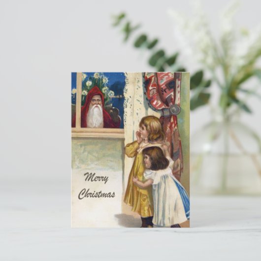 Vintage-kerstBriefkaart Briefkaart (Staand voorkant)