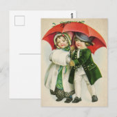 Vintage-kerstBriefkaart Briefkaart (Voorkant / Achterkant)