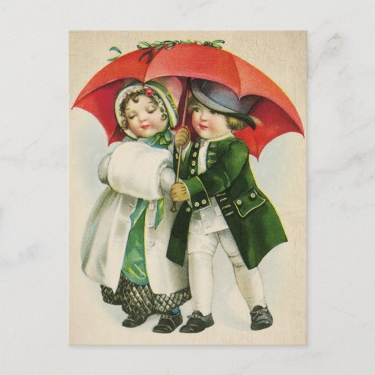 Vintage-kerstBriefkaart Briefkaart (Voorkant)
