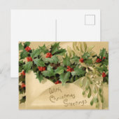 Vintage-kerstBriefkaart Briefkaart (Voorkant / Achterkant)