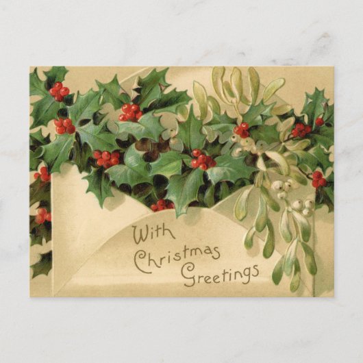 Vintage-kerstBriefkaart Briefkaart (Voorkant)