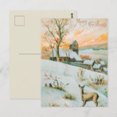 Vintage-kerstBriefkaart Briefkaart (Voorkant / Achterkant)