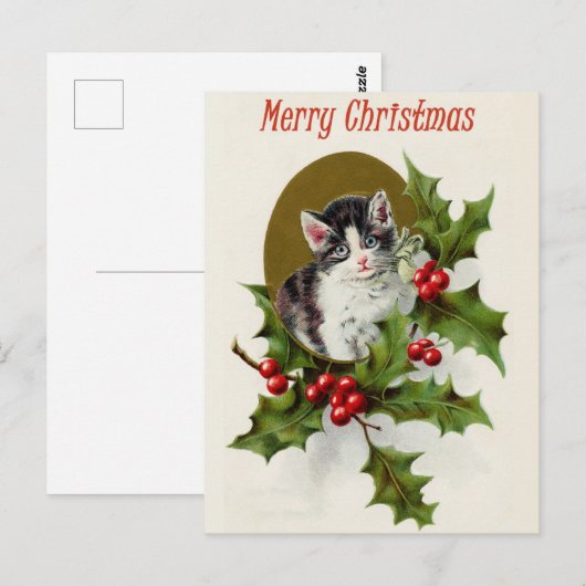 Vintage-kerstBriefkaart Briefkaart (Voorkant / Achterkant)