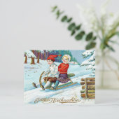 Vintage-kerstBriefkaart Briefkaart (Staand voorkant)