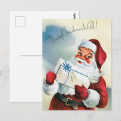 Vintage-kerstBriefkaart Briefkaart (Voorkant / Achterkant)