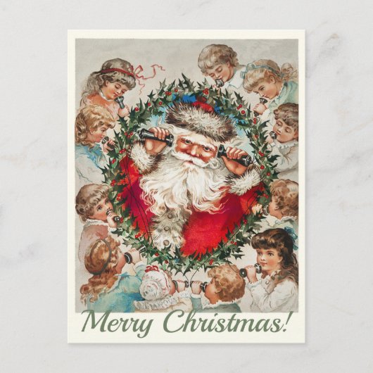 Vintage-kerstBriefkaart Briefkaart (Voorkant)