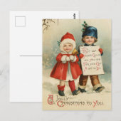 Vintage-kerstBriefkaart Briefkaart (Voorkant / Achterkant)