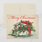 Vintage-kerstBriefkaart Briefkaart (Voorkant / Achterkant)