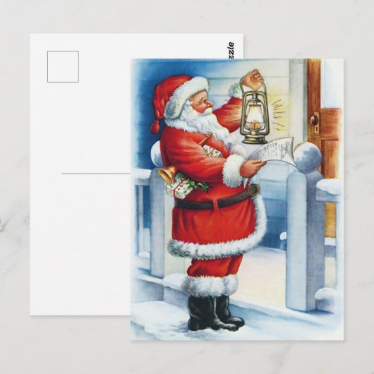 Vintage-kerstBriefkaart Briefkaart (Voorkant / Achterkant)