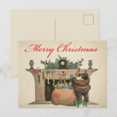 Vintage-kerstBriefkaart Briefkaart (Voorkant / Achterkant)