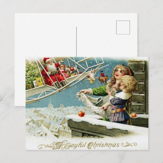 Vintage-kerstBriefkaart Briefkaart (Voorkant / Achterkant)