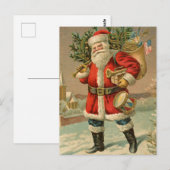 Vintage-kerstBriefkaart Briefkaart (Voorkant / Achterkant)