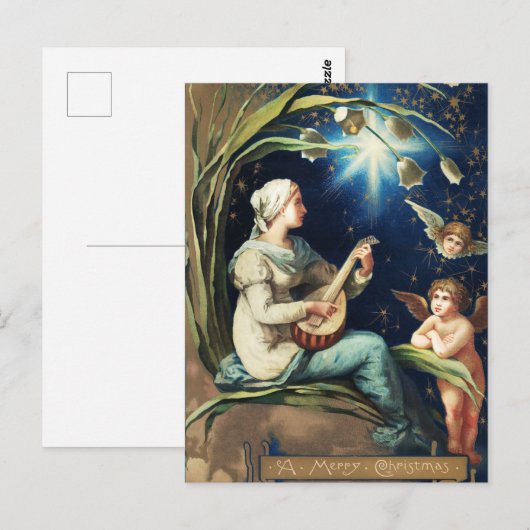 Vintage-kerstBriefkaart Briefkaart (Voorkant / Achterkant)