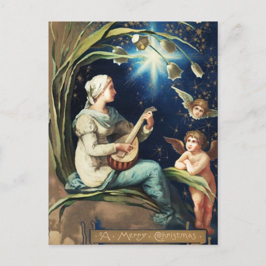 Vintage-kerstBriefkaart Briefkaart (Voorkant)